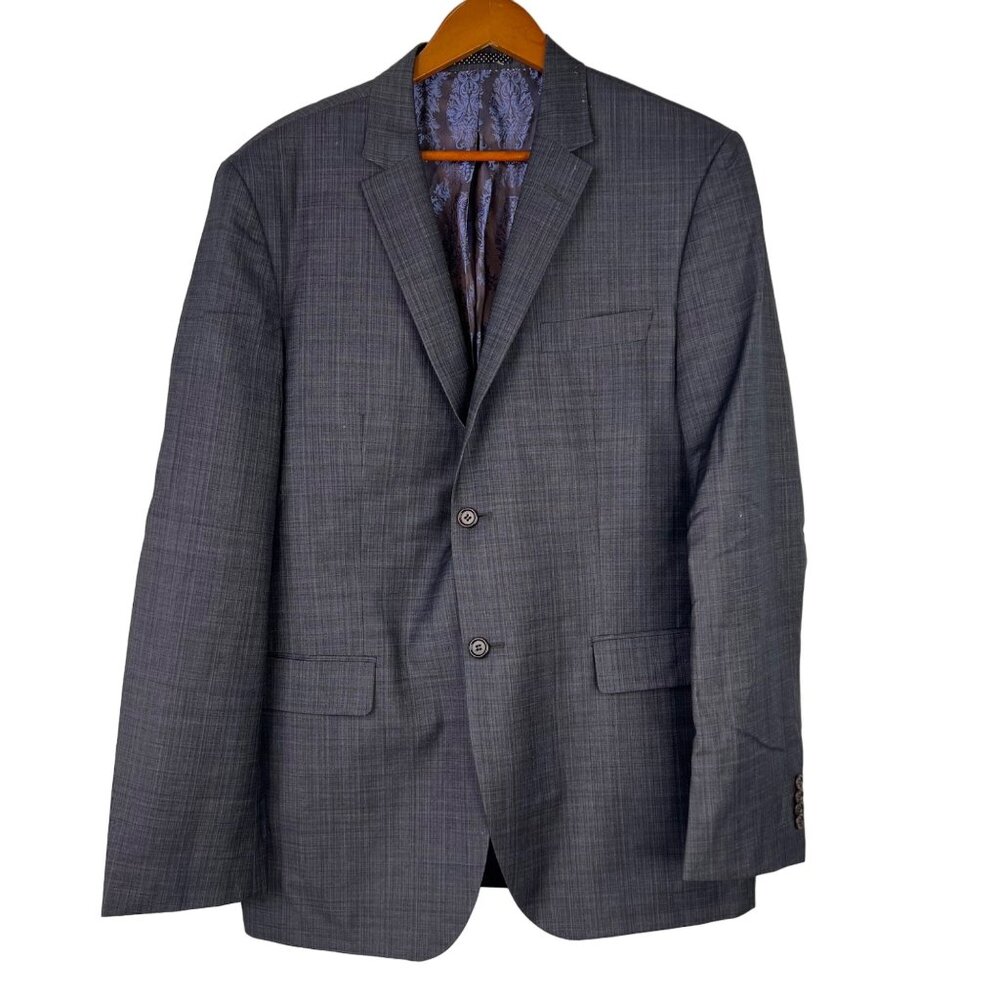 Sand Mens Suit Jacket 42L Gray Wool Super 130s Tailored Fit Dual Vent Portugal